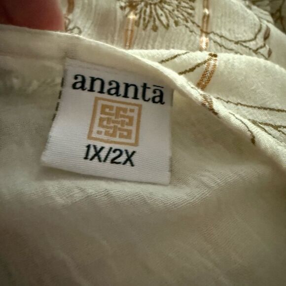 Indian Elegant Cream and Gold Boho Maxi Dress XL - Picture 3 of 13